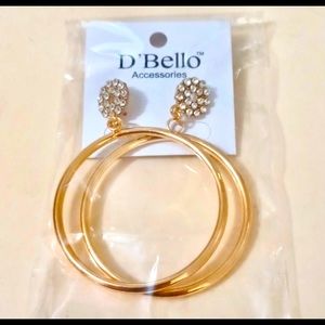 😘 GOLD TONE DROP HOOP EARRINGS 😘